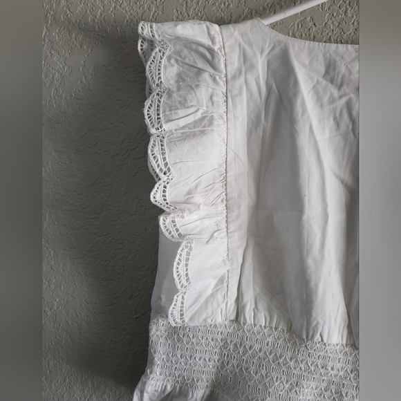 Anthropologie Joss Ruffled Crop Top White Sz M - New w/ Tags! - Picture 8 of 13